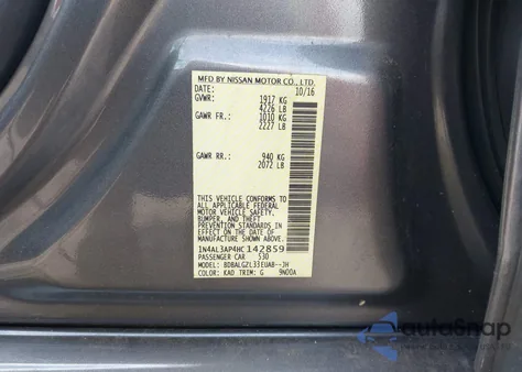 2017 Nissan Altima 2.5 S from USA, damaged, VIN 1N4AL3AP4HC142859